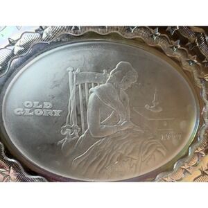 10" Vintage American Milestones Betsy Ross Glass Collectors Plate Fostoria